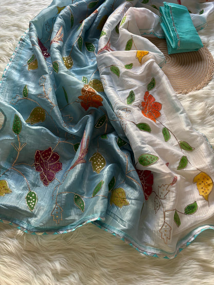 Desginer wear luxe sarees with new work concept