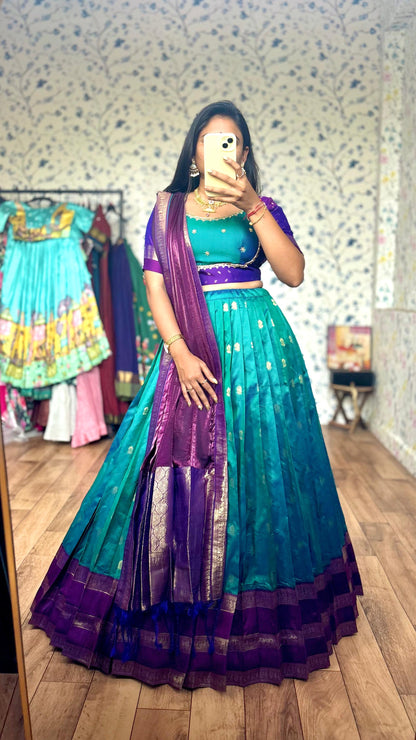 Gadwal Royal Look Maggam Work Insta Top lehenga set