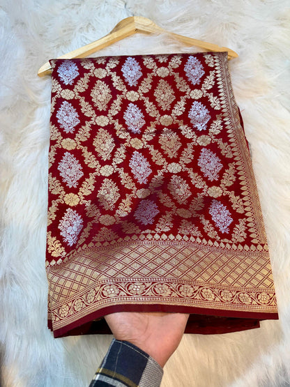 Amabani Mam inspired Banarasi Soft Katan silk