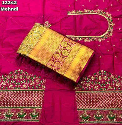 Pure Silk Maggam Saree With Two Blouses