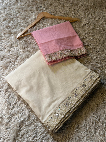 Samantha mam inspired saree with unique lace vintage style