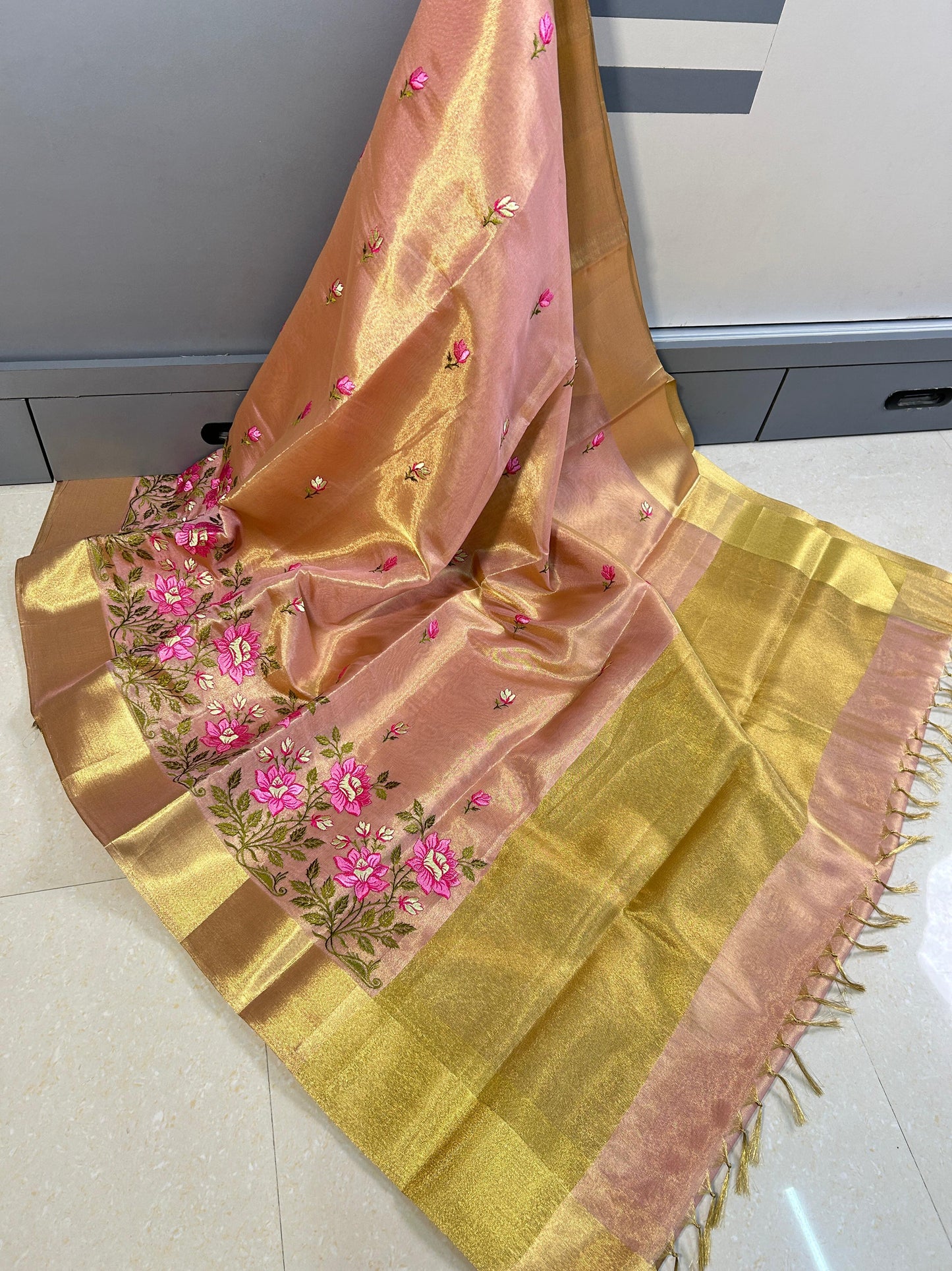 Embroidery Work tissue budget sarees