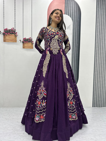 Partywear Set – Top, Lehenga & Shrug For Diwali 🍂