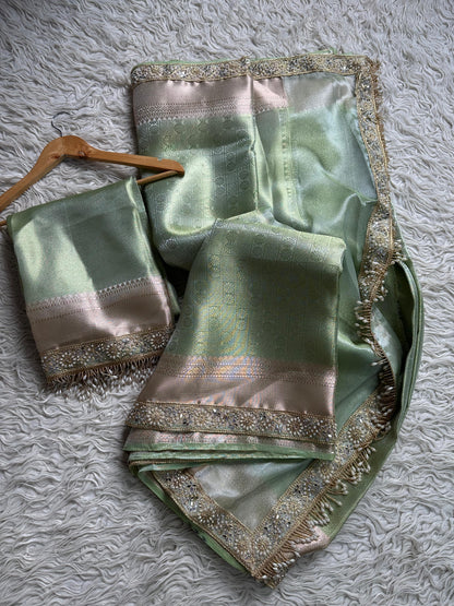 Banarasi kanjivaram bridal katan brocade silk saree classy