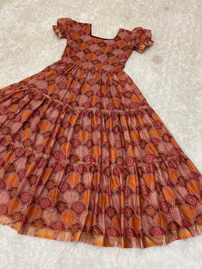 Cotton Silk Printed Gowns
