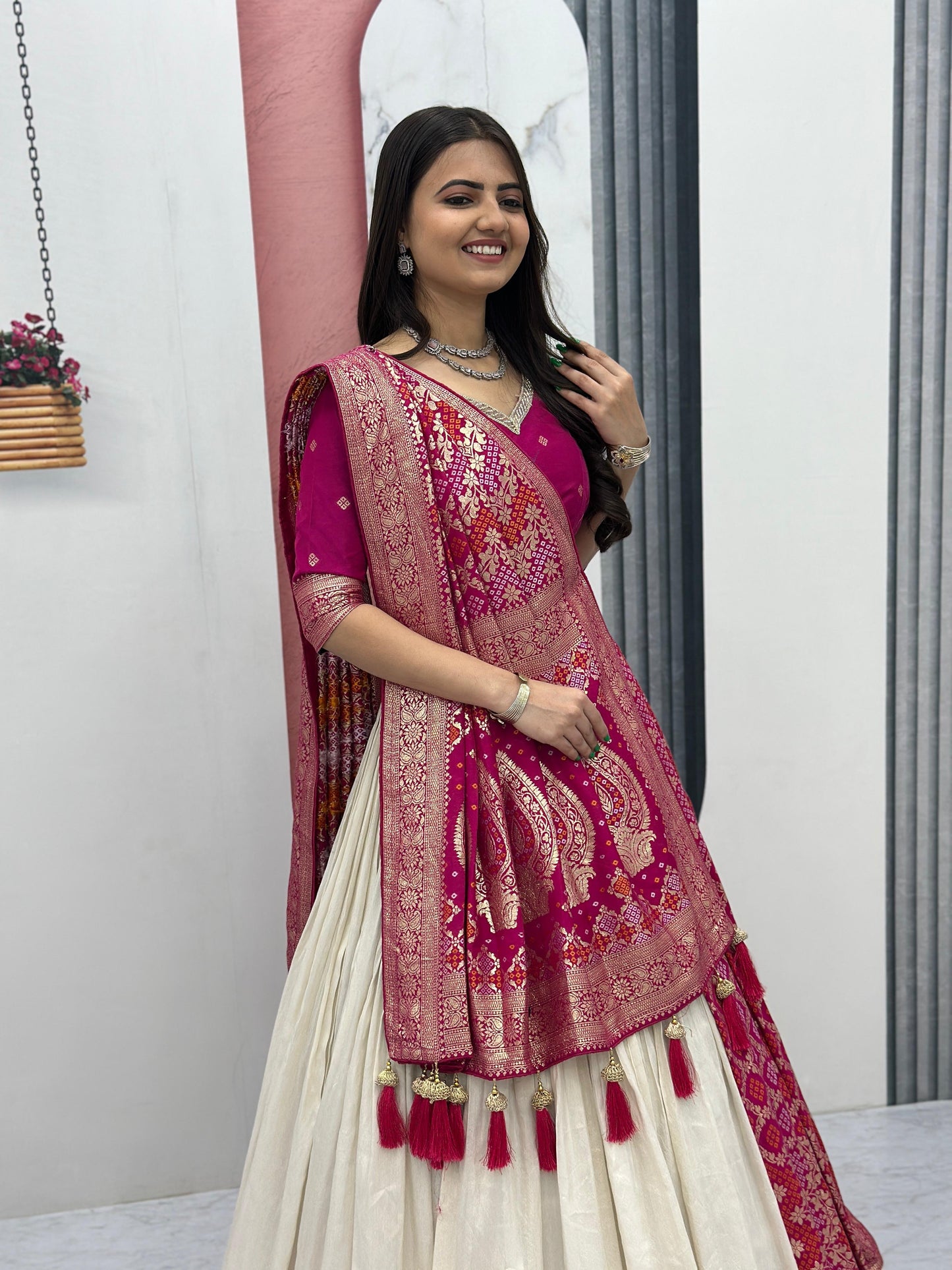 Trending  Concept lehenga with Banarasi saree