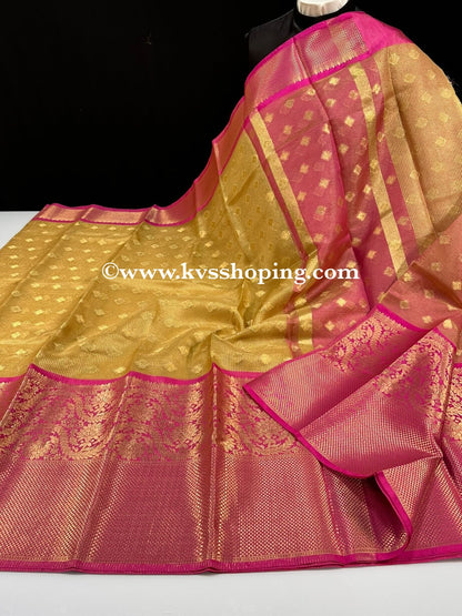 Semi Soft Golden Kota Tissue Budget Sareea (Celebrate inspired)
