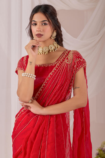 Space silk Luxe Maggam work saree Uniqe sarees