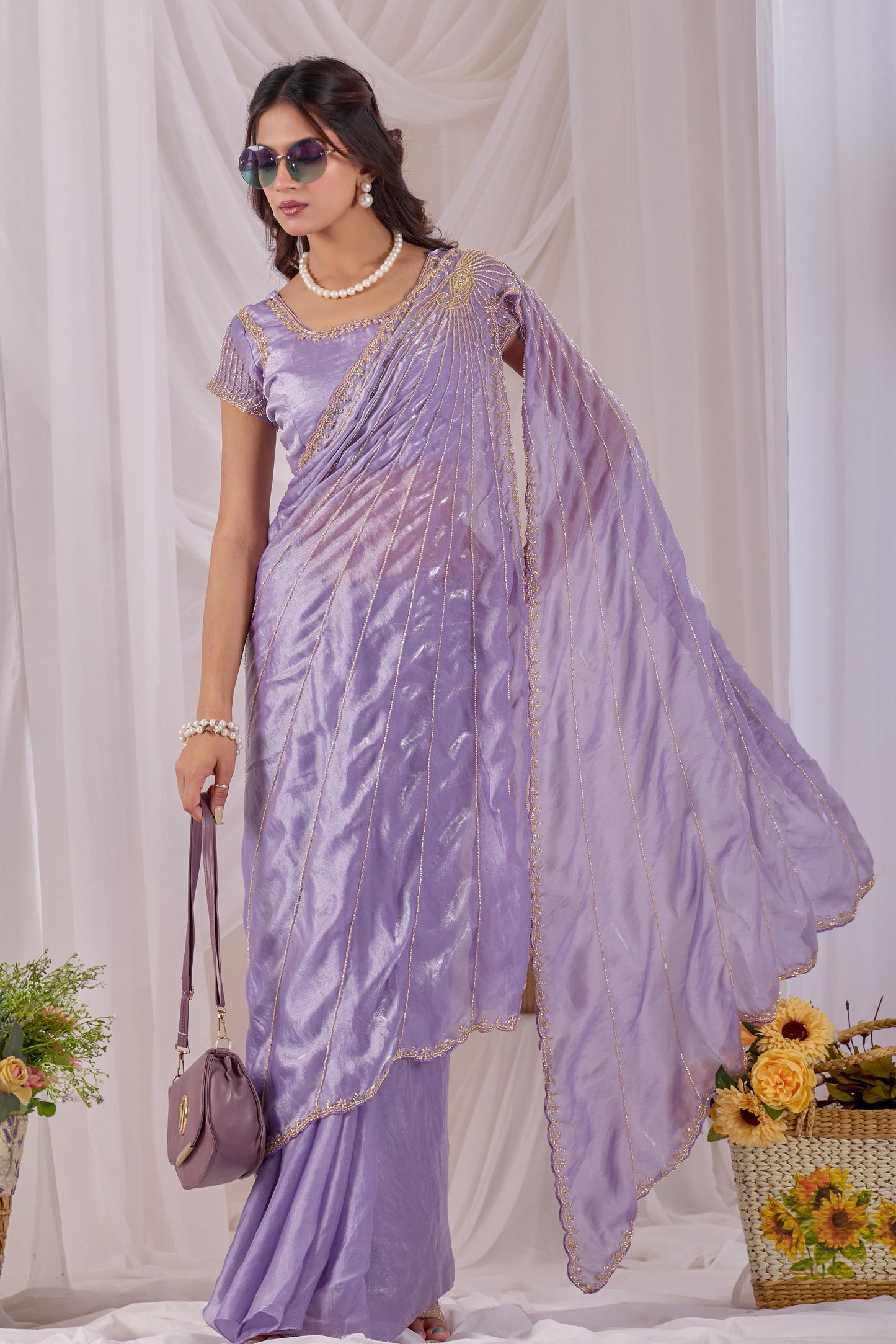 Space silk Luxe Maggam work saree Uniqe sarees