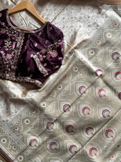 Desginer Luxe Stitched Blouse Saree