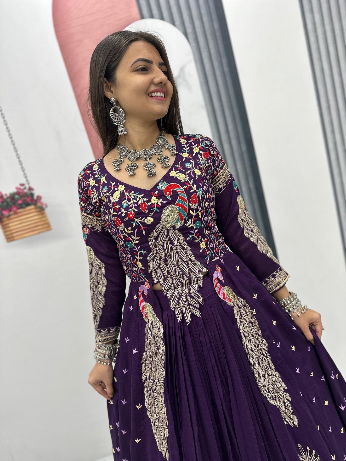 Partywear Set – Top, Lehenga & Shrug For Diwali 🍂
