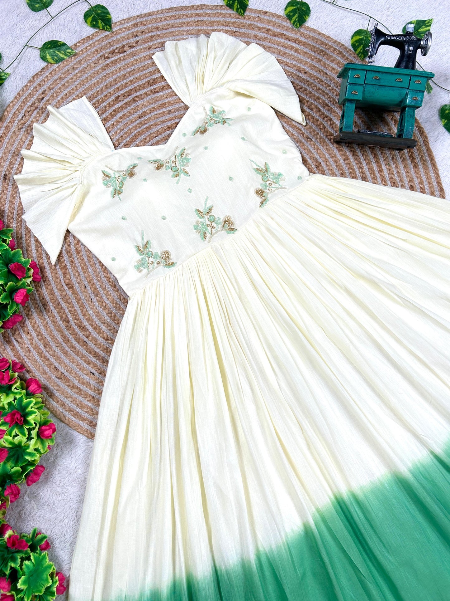 Handwork Duel shade Mul gowns