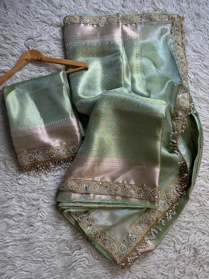 Banarasi kanjivaram bridal katan brocade silk saree classy