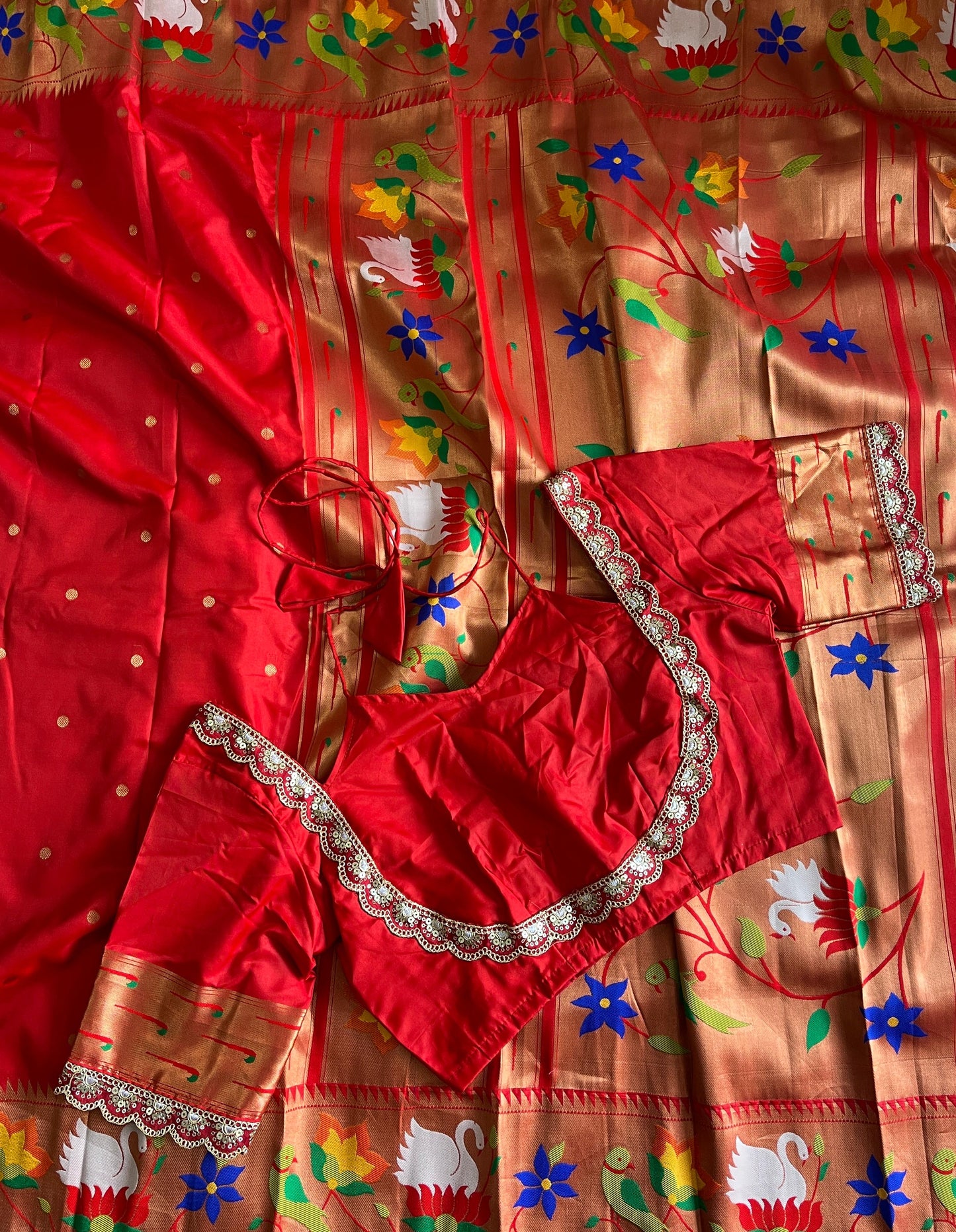 Banarasi Paithani saree with stitched blouse