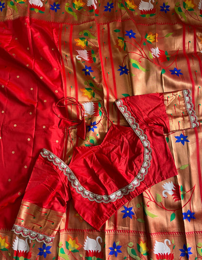 Banarasi Paithani saree with stitched blouse