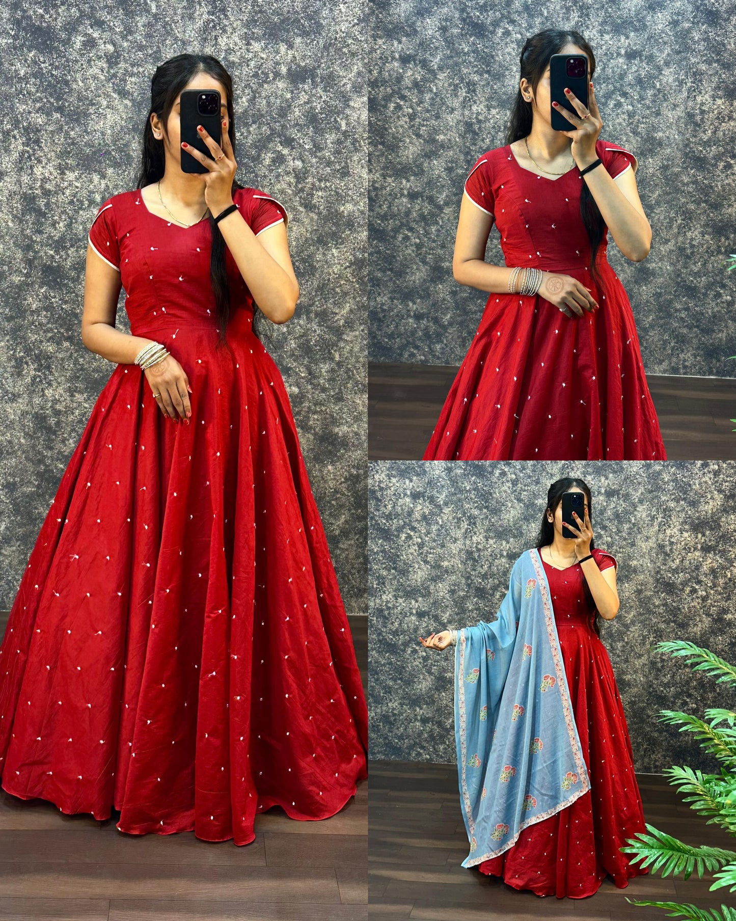 2 In One Long Frock With Dupatta