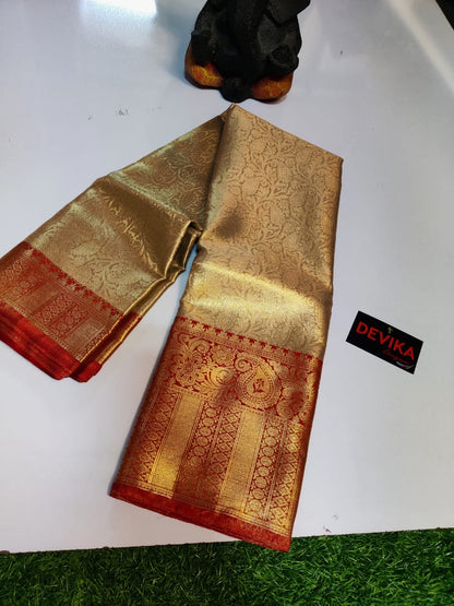 Banarasi semi pattu tissue  sarees