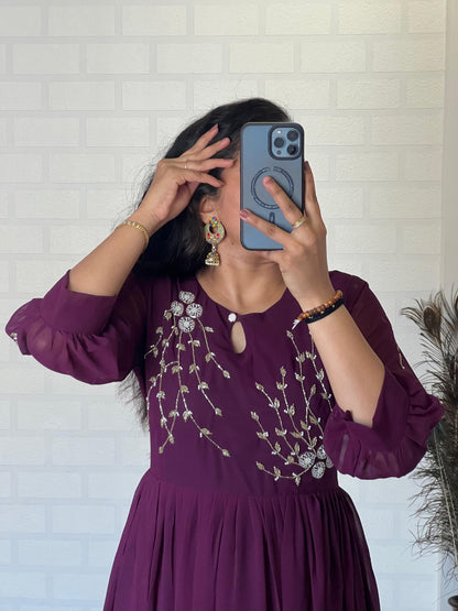 Georgette handwork kurtis