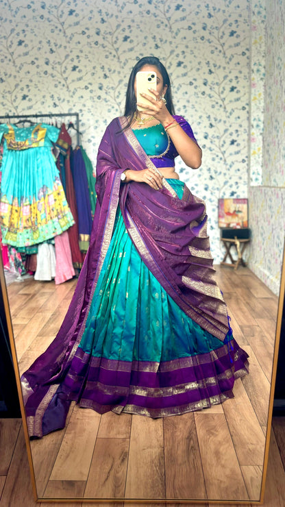 Gadwal Royal Look Maggam Work Insta Top lehenga set