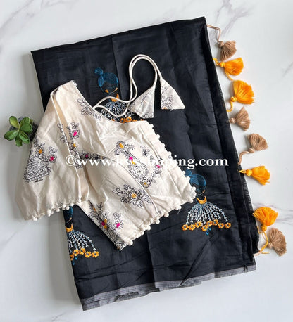 Premium Chanderi Saree with stitched Blouse (Celebrate inspired)