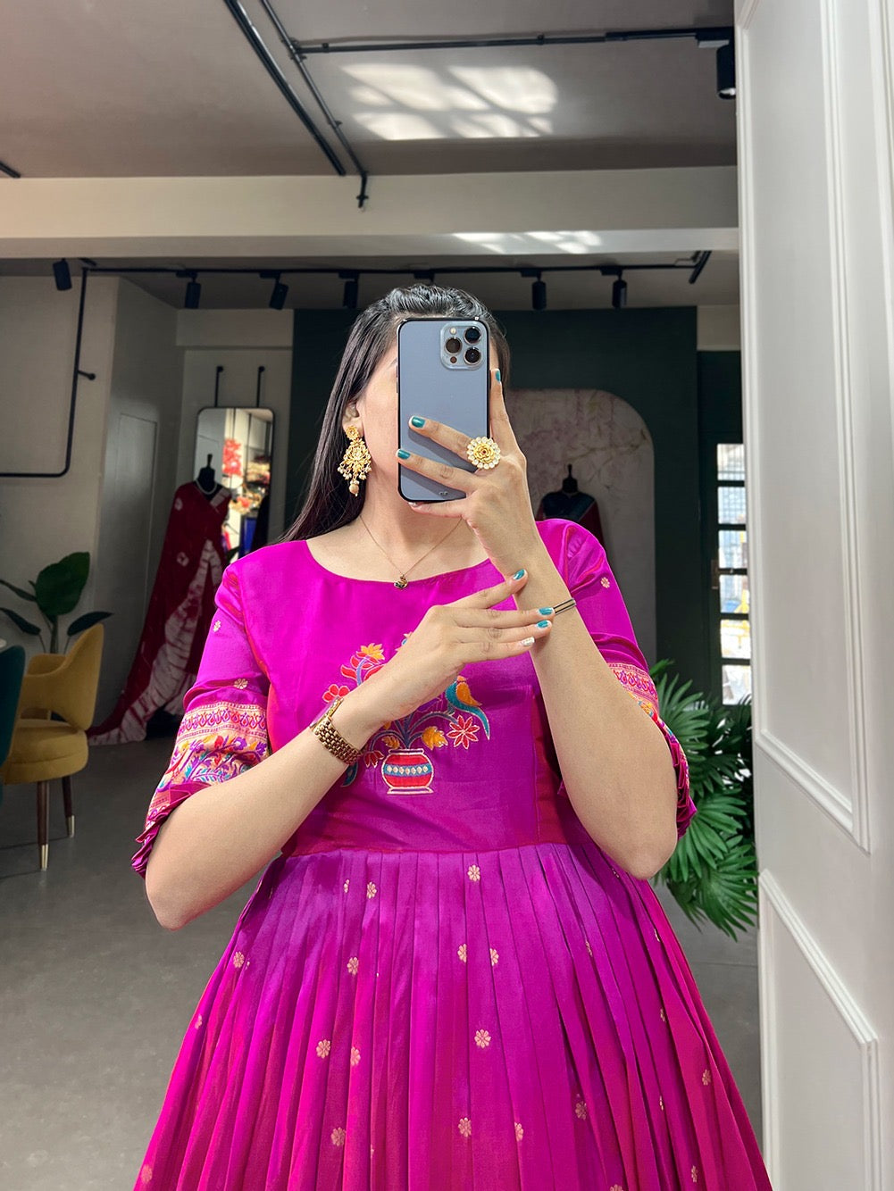 Paithani Gown for Ugadi