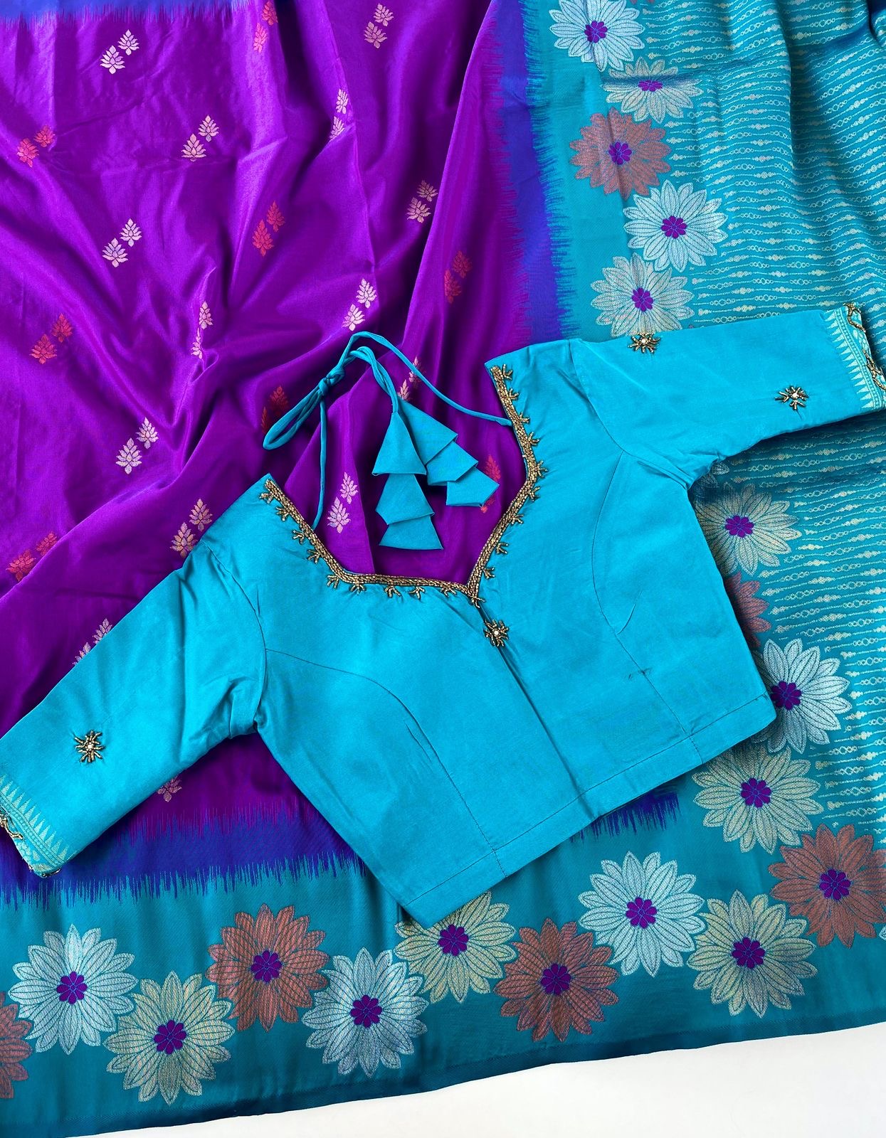 Soft silk luxe saree with stitched Blouses