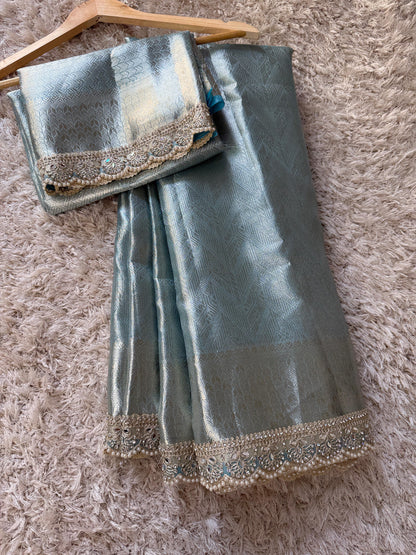 Luxe Banarasi Kanchipuram Lace saree