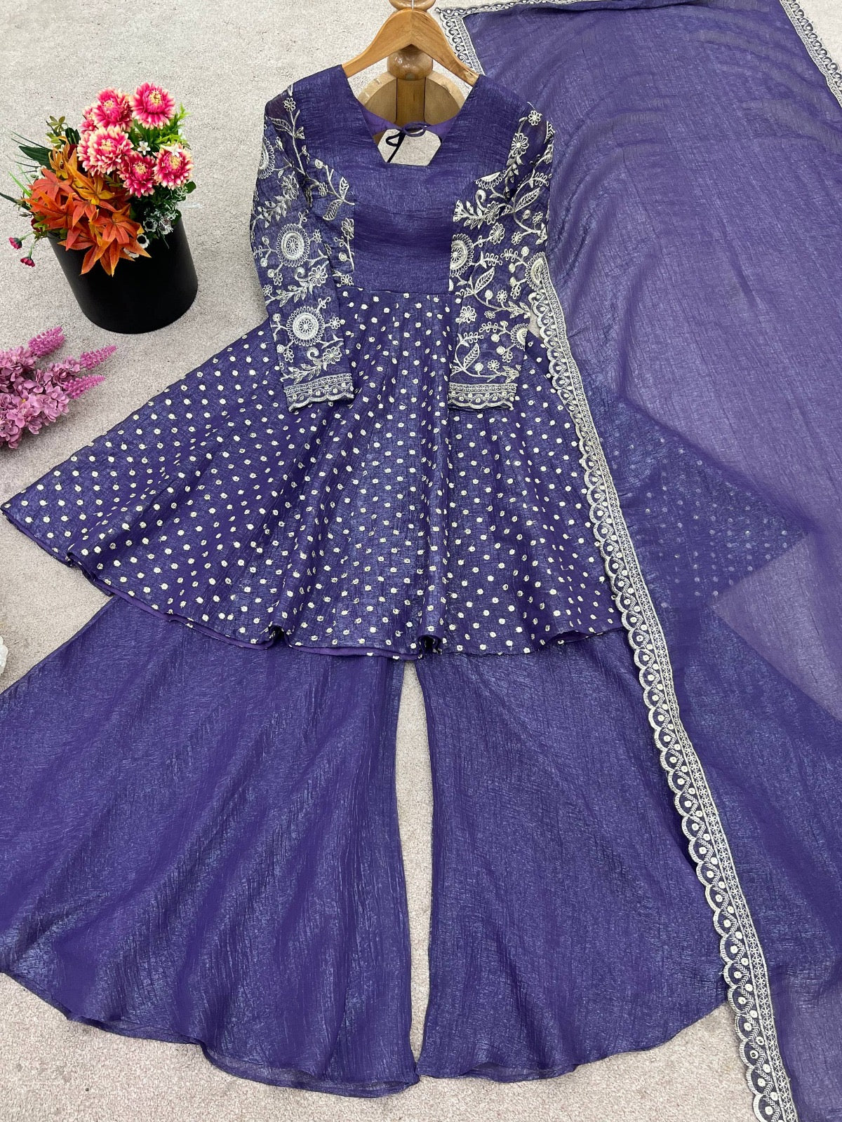 3 Pieces set Anarkali Gown dancing  sets
