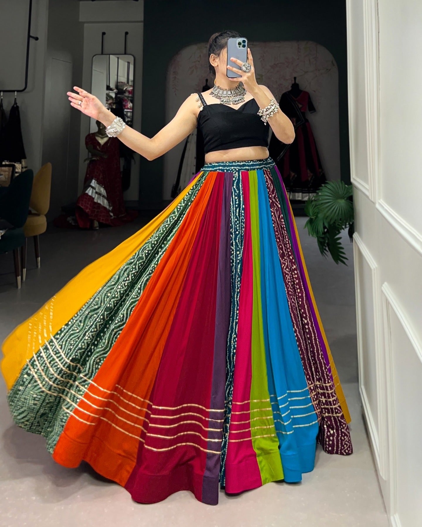 Pure Multi-colour Lehenga For Women