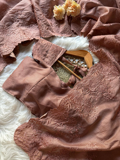 Kota chex saree with Stitched Blouse luxe
