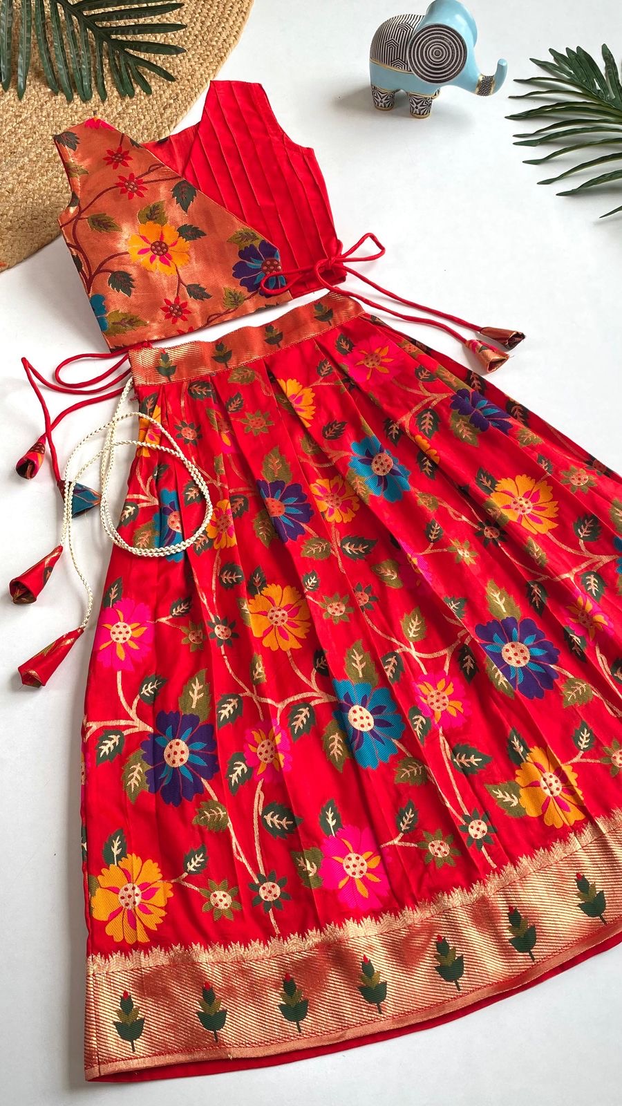 Pintucked style Floral Kids Skrit sets