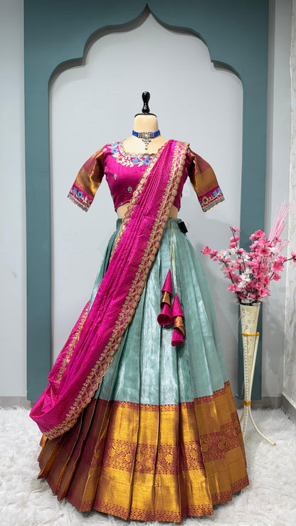 Kanchipuram Lehenga with belt