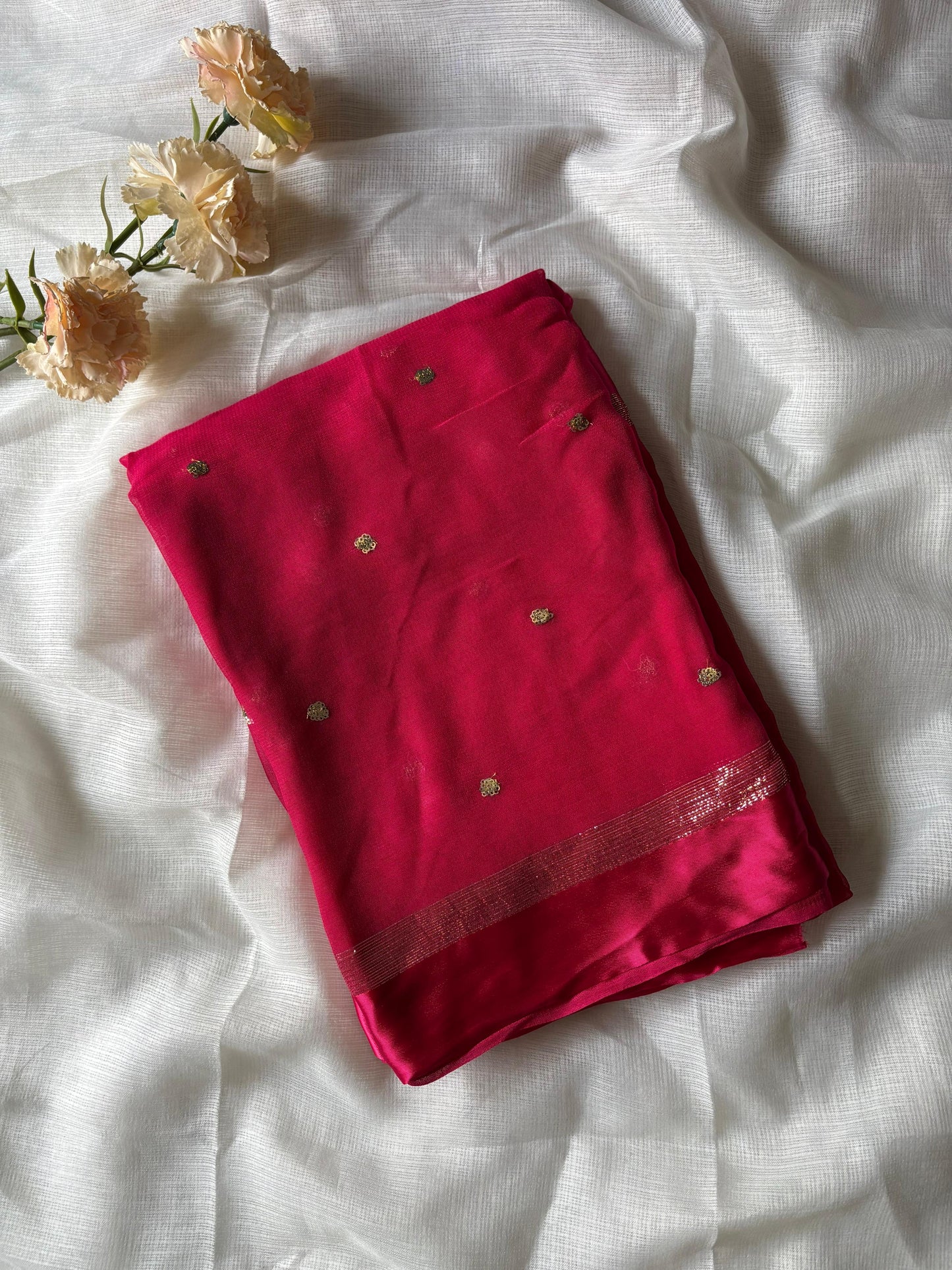Georgette saree with stitched blouse