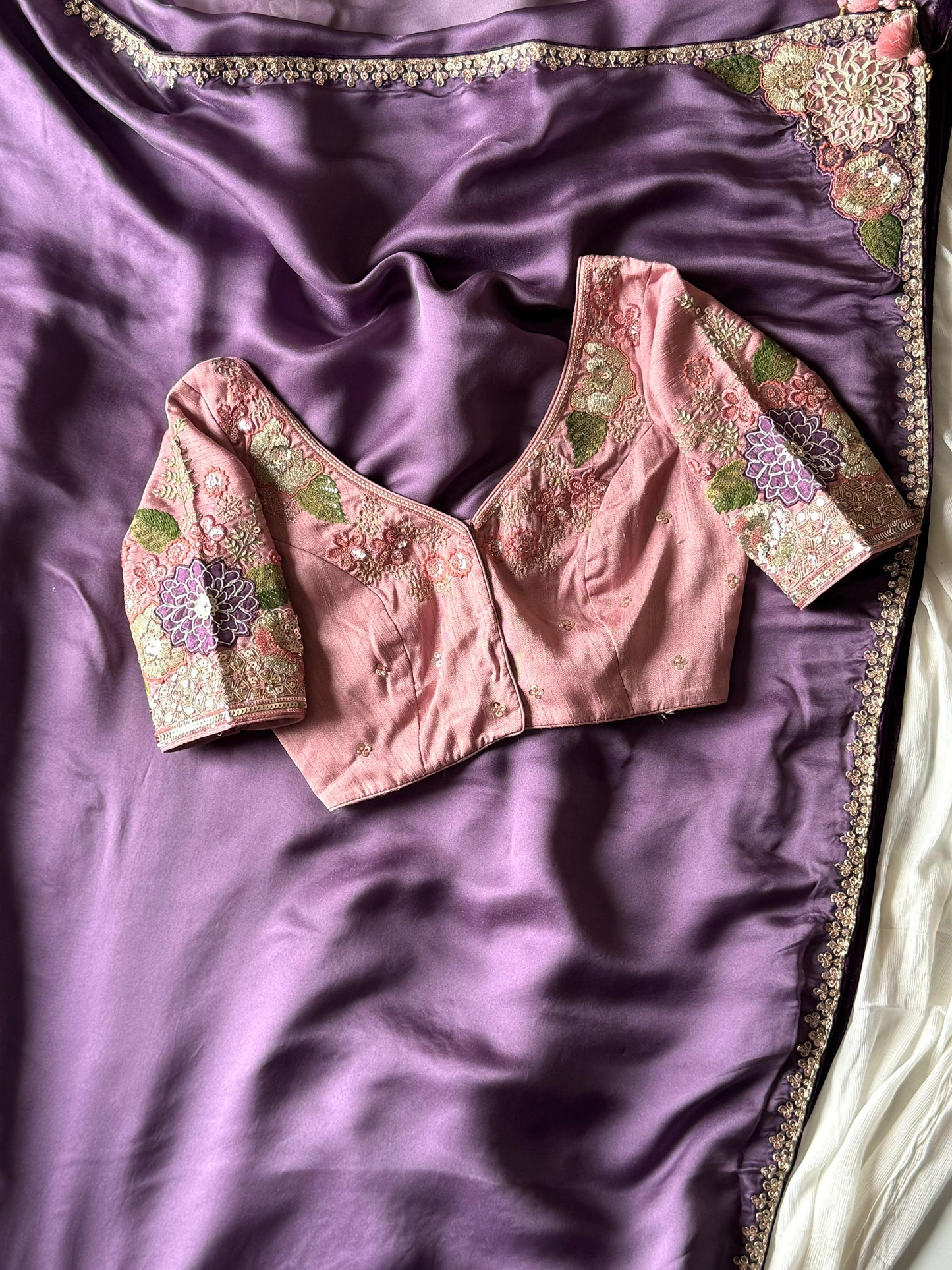 Premium Crape Silk Sequence Stitched Blouse