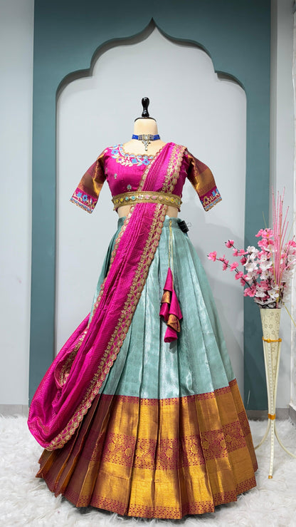 Kanchipuram Lehenga with belt