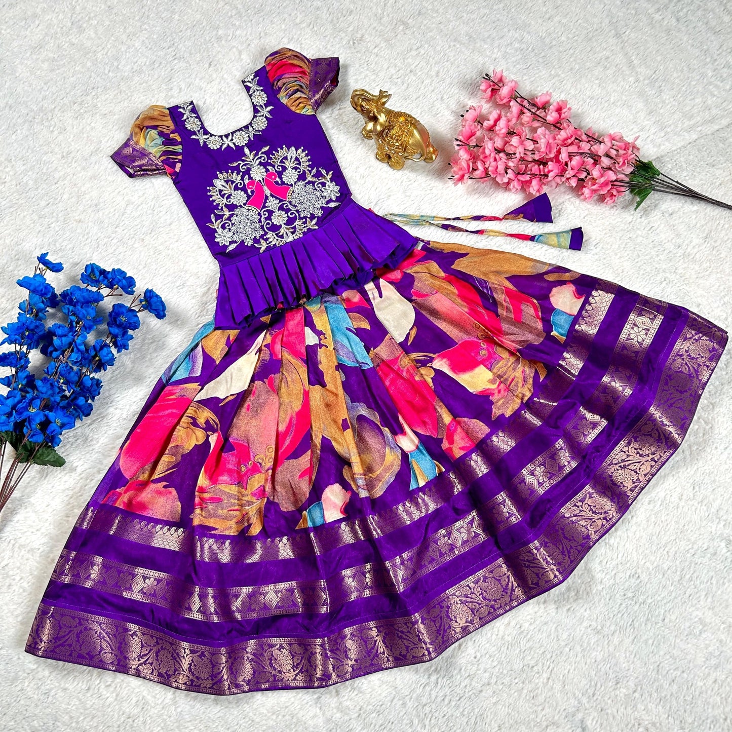 Diwali special cola weaving Lehenga