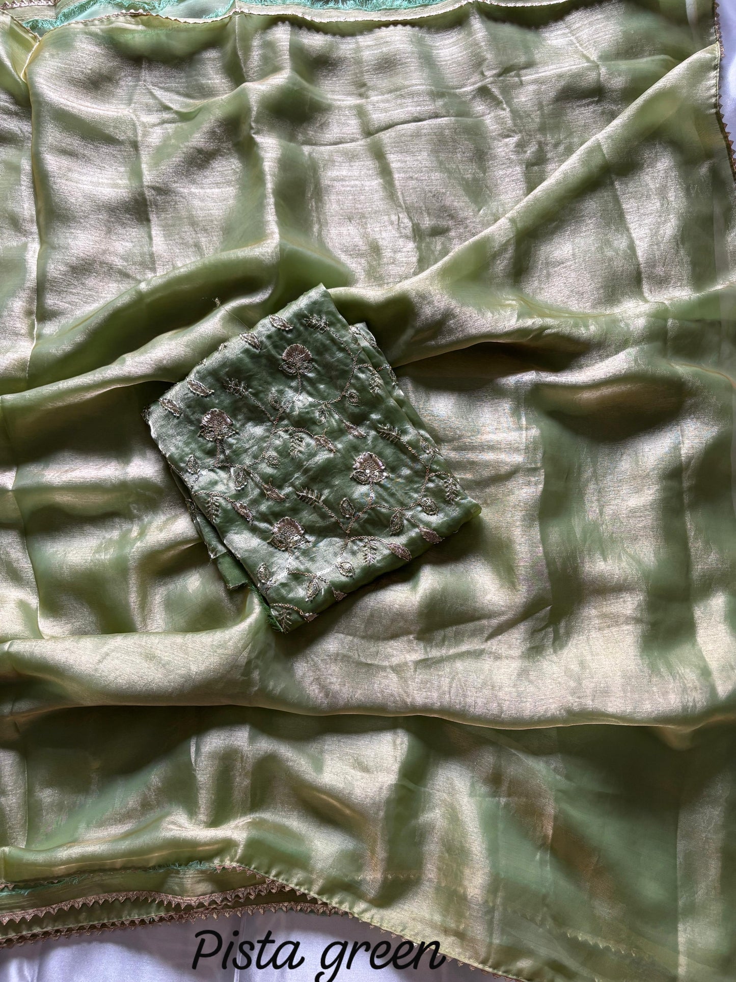 Rust Orange Desginer saree with Stitched Blouse Instgram best seller