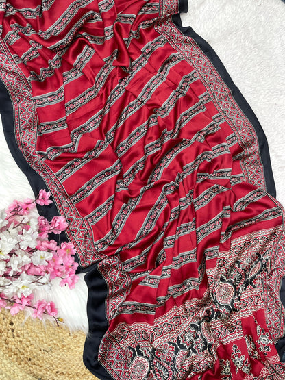Ajarak Pure Semi Soft Saree With Stitched Blouse budget 🌟