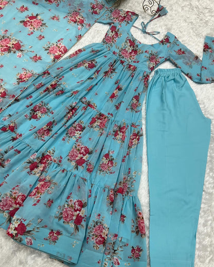 Georgette long Anarkali set /Kurta