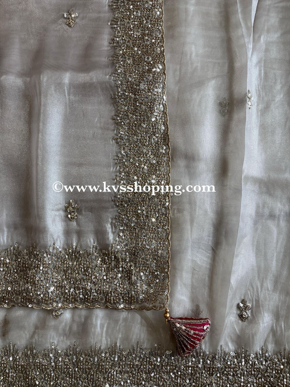 Pure Tissue Sequence Butties saree with stitched Blouse (celebrate inspired)