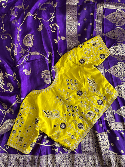 Banarasi Pattu saree with stitched Blouses