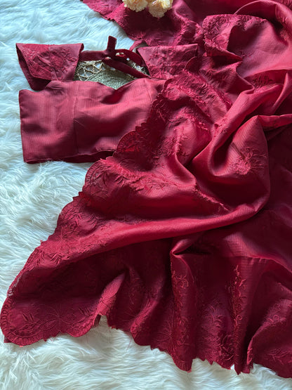 Kota chex saree with Stitched Blouse luxe