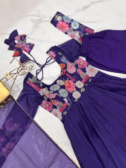 Anarkali Gown 3 Pieces Sets Floral Designer