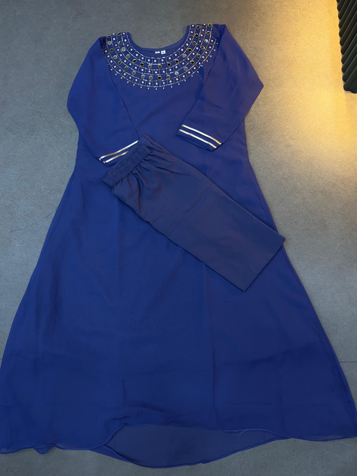 Diwali Mirror kurtis with heavy neck work