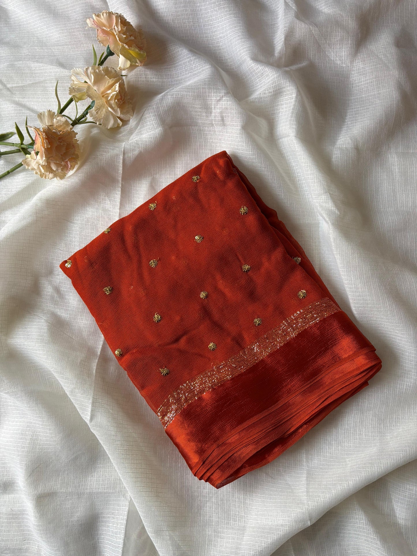 Georgette saree with stitched blouse