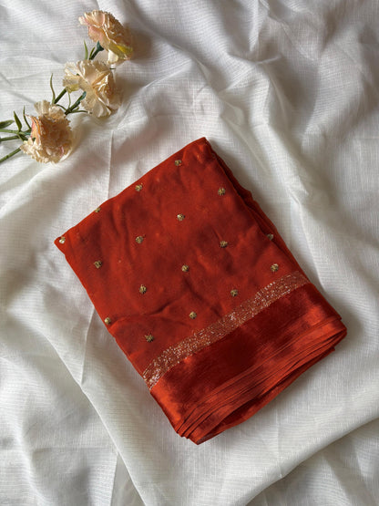 Georgette saree with stitched blouse