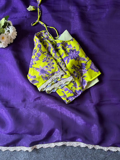 Thread model Blouse Candy Crush saree with stitched