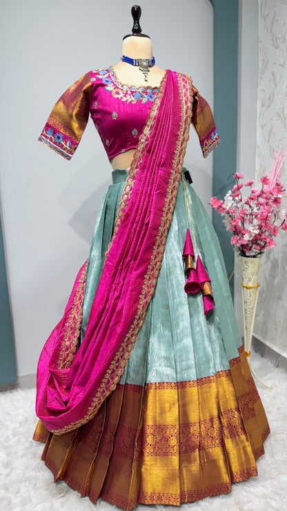 Kanchipuram Lehenga with belt