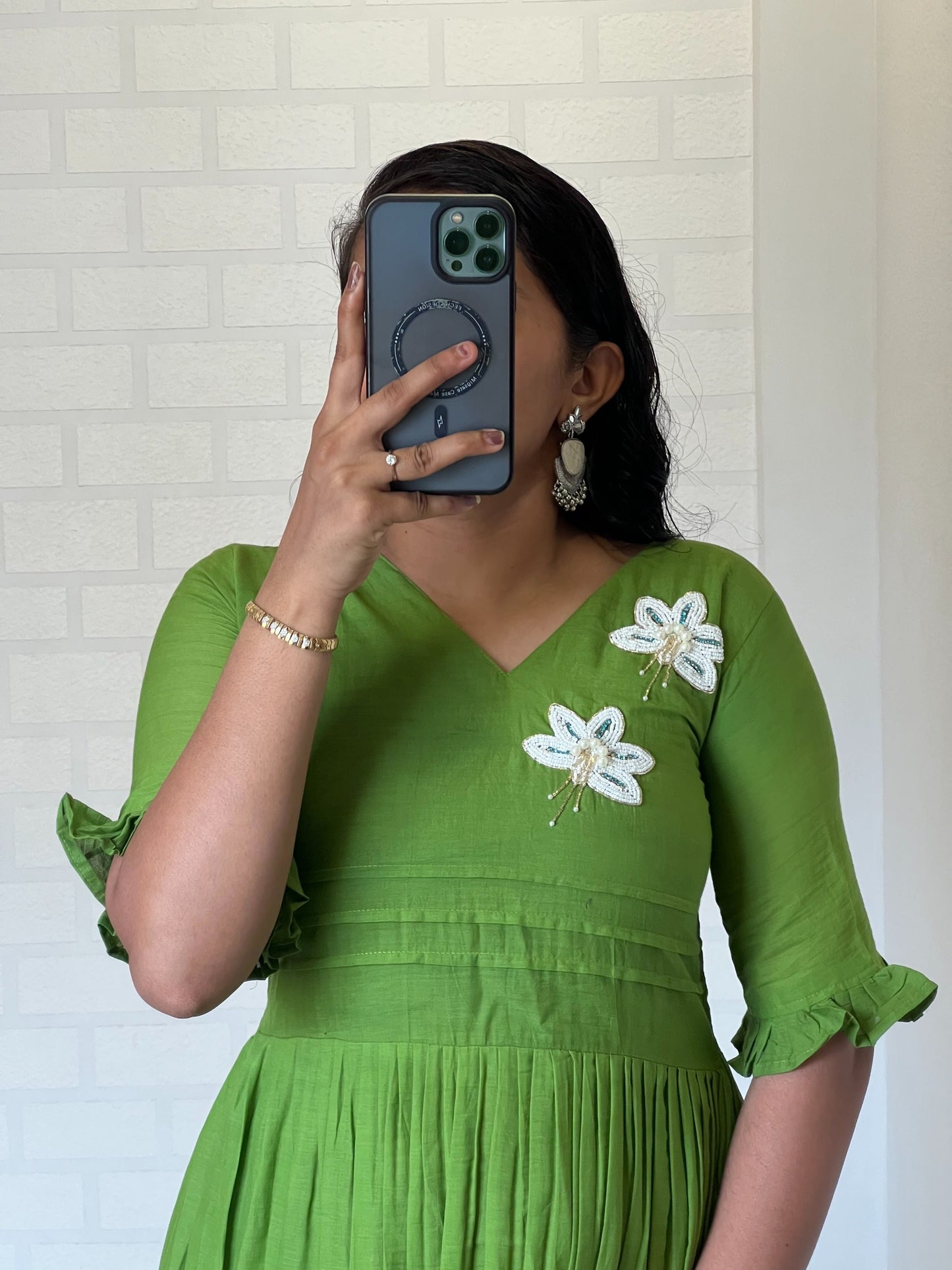 Hand work Mul Cotton party wear gowns