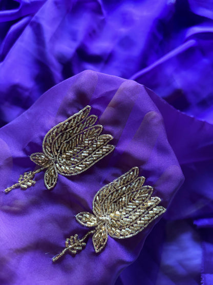 Celebrity Inspired Handcrafted saree with stitched blouse Luxe